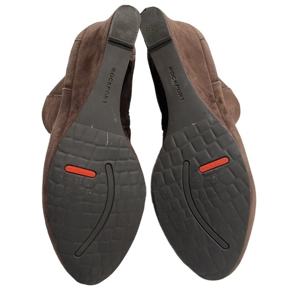 Rockport Brown Suede Wedge Ankle Bootie SZ 6.5 - Picture 5 of 6